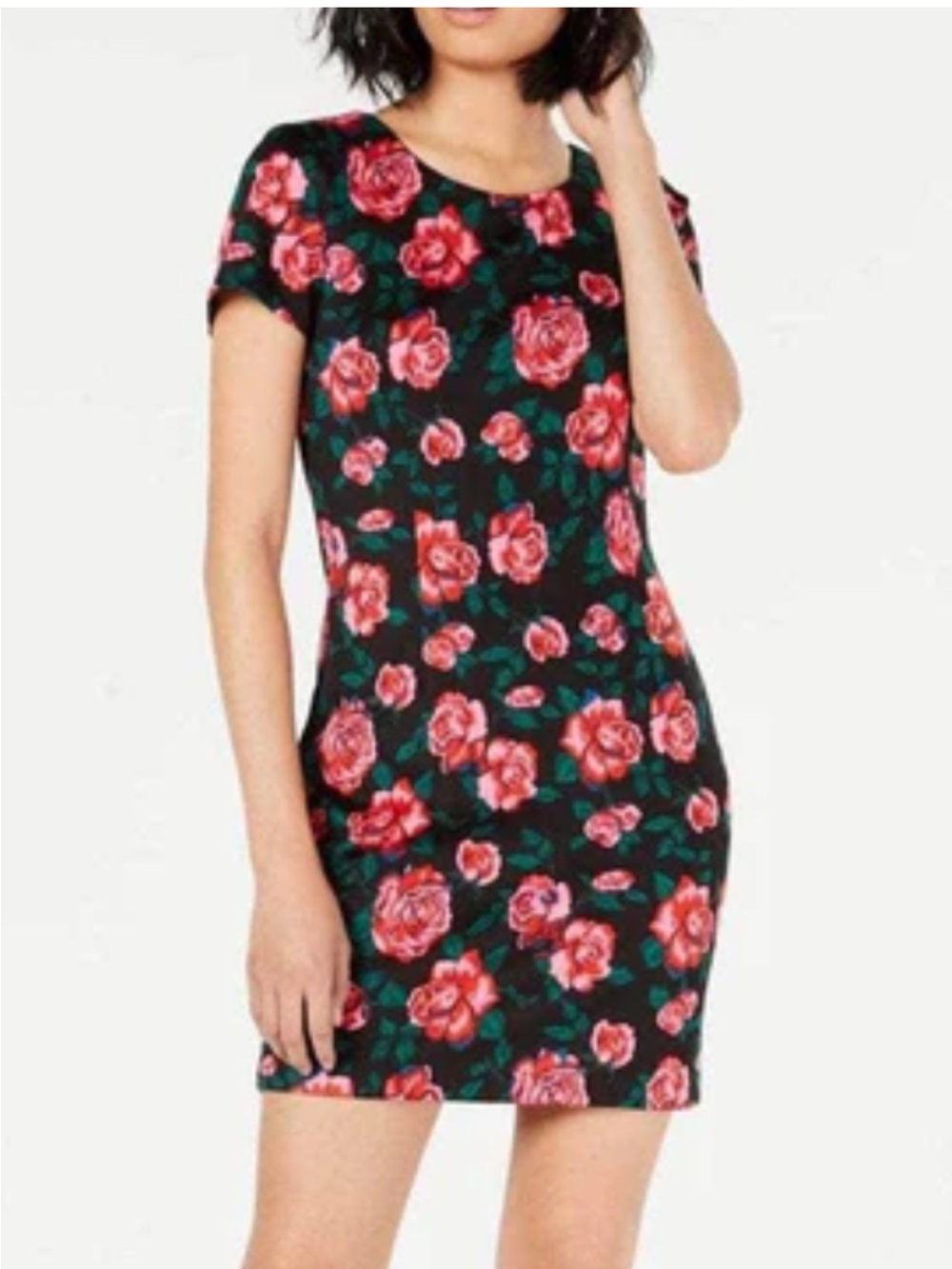 Betsey Johnson Floral Shift Dress in Black and Pink size 16***
